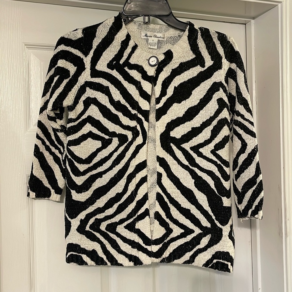 Marisa Christina Zebra Print Cardigan Size S